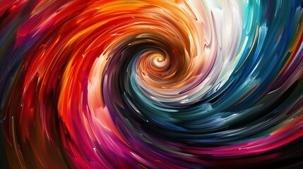 
An abstract swirl of vibrant colors blending and twisting together, creating a sense of movement and energy.