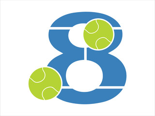 Tennis Ball Alphabet Number 8