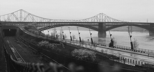 black and white vintage bridge