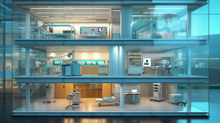 Transparent Futuristic Modern Hospital