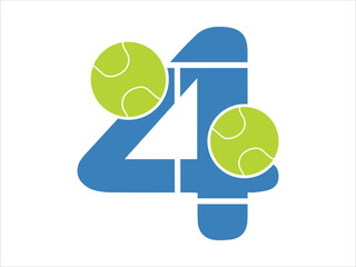 Tennis Ball Alphabet Number 4