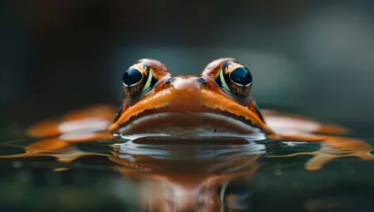 Deurstickers frog in the water © paul