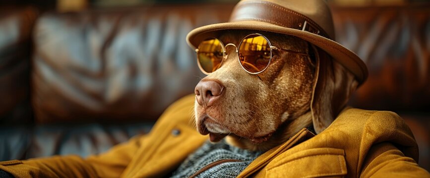 dog dressed like a model, walking the catwalk, during a classy fashion, Wallpaper Pictures, Background Hd