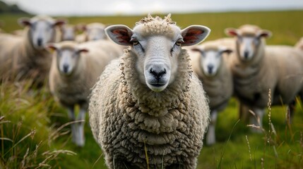 Fototapeta premium Sheep look at the camera