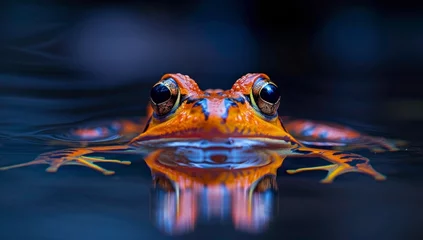 Deurstickers frog in the water © paul