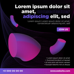 Technology purple web banner. Internet website banner. Illustration of modern technology square web banner. Web site modern innovation banner