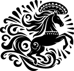 Horse vector in the Mexican style