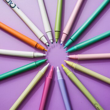 colorful felt tip pens white