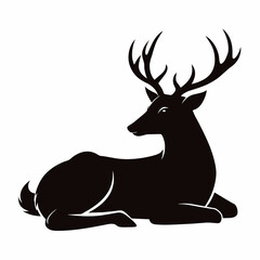 Black Silhouette of Deer