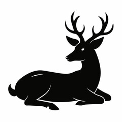 Black Silhouette of Deer