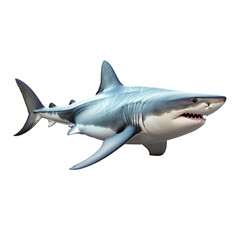Obraz premium Great shark on white background,png