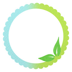 Green vibrant frame with leaves