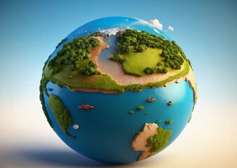 Cute spherical 3d planet photo