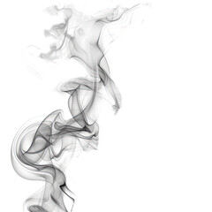  White grey smoke vapor swirls and shapes texture on white background,png