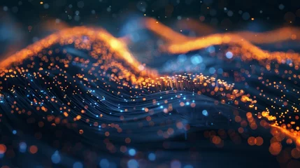 Foto op Plexiglas An enchanting abstract background showcasing the luminous beauty of fiber optics lights © Chingiz