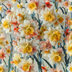 Obraz premium Detailed Botanical Illustration of Daffodil Stamen and Pistil Gen AI