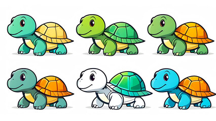 Naklejka premium illustration of cute sea turtle isolated on white background