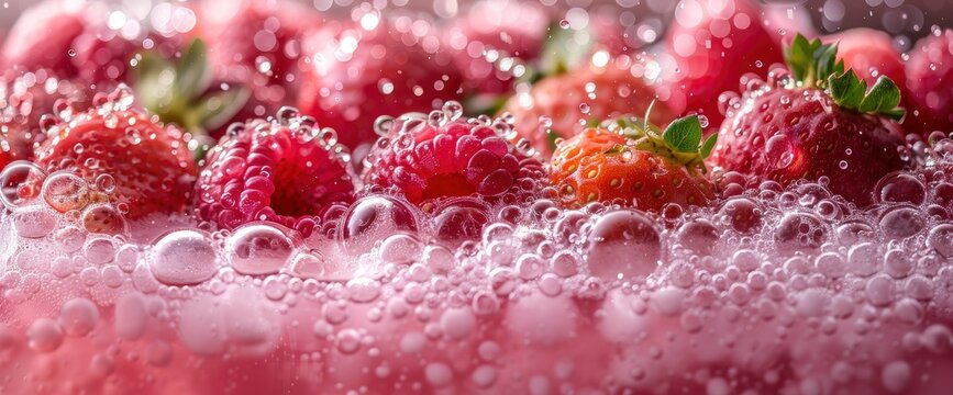 Powerful liquid explosion, Strawberry watermelon, Pink Background, commercial photography, Wallpaper Pictures, Background Hd