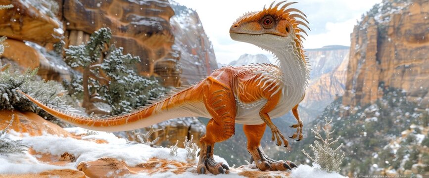 stunning National Geographic photo of a giant Feathered dinosaur in the wild, snowy mountains, Wallpaper Pictures, Background Hd