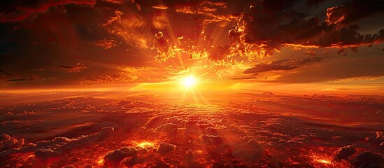 Magnificent Solar Flare Eruption Illuminates Red Sunset Sky - Astrophotography