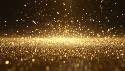Gold powder blurred in the background.

