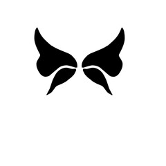 Black silhouette of fairy and butterfly wings