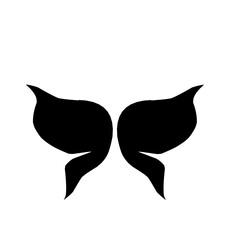 Black silhouette of fairy and butterfly wings