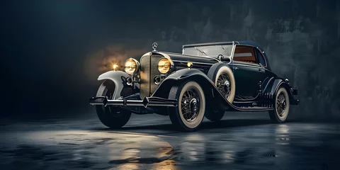 Cercles muraux Voitures anciennes Impeccably restored vintage car showcases timeless elegance and craftsmanship of yesteryears. Concept Vintage Cars, Restored Classics, Timeless Elegance, Craftsmanship, Yesteryears