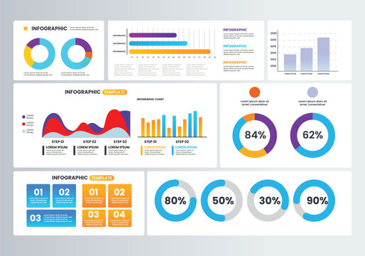 Essential Infographic Elements Vibrant, Flat-Style Graphics Ideal for Crafting Engaging and Informative Visual Narratives