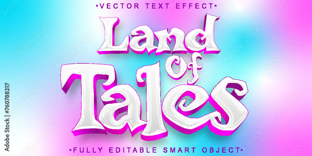 Poster land of tales vector fully editable smart object text effect