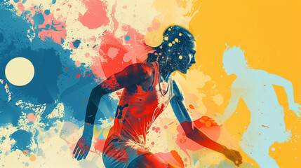 Obraz na płótnie Canvas Vibrant collage of abstract sport - lifestyle