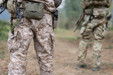 Fototapeta premium Solder back while they are on patrol mission
