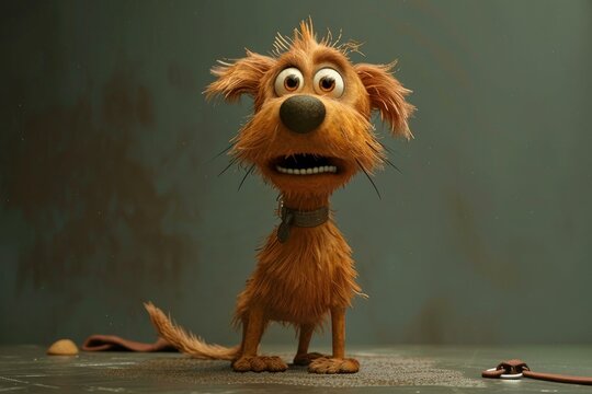 Vibrant Dog animation city funny. Art fashion animal pet urban. Generate Ai