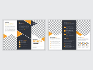 business trifold brochure design template - obrazy, fototapety, plakaty
