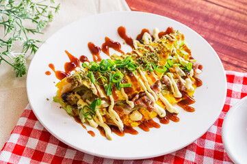 レンジで作ったとん平焼き