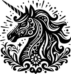 Unicorn vector in the mexican style