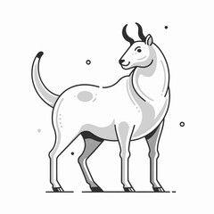 Donkey cartoon, 2D black and white