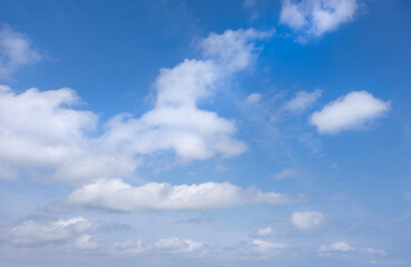 Naklejka na ściany i meble Cloudy blue sky, design element, abstract nature background.