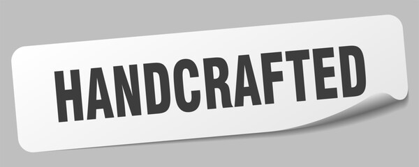 hand crafted sticker. hand crafted label