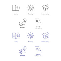 Components of AI Symbol Vector Icon Pack Visualizing Core Artificial Intelligence Concepts