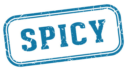 spicy stamp. spicy rectangular stamp on white background