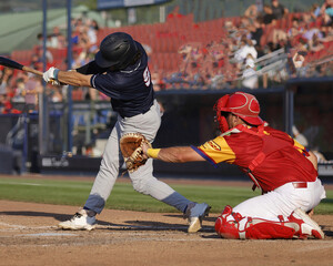 baseball players hitter and catcher