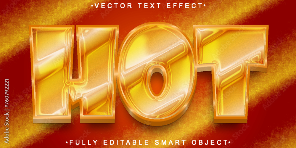 Poster cartoon hot vector fully editable smart object text effect