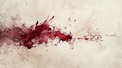 Red wine stains grunge watercolor texture on a beige background. AI generated image