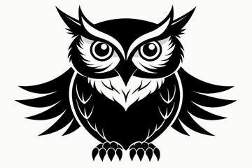 silhouette, owl, black and white 