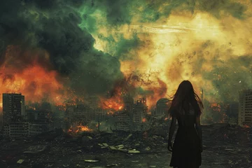  Apocalyptic city. Ruin war disaster. Generate Ai © anatolir