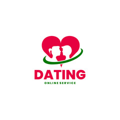Love chat online dating logo design. power icons facing each other.
