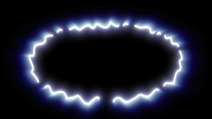 Blue flames of gas on a black background. Glowing blue flame on a black background.