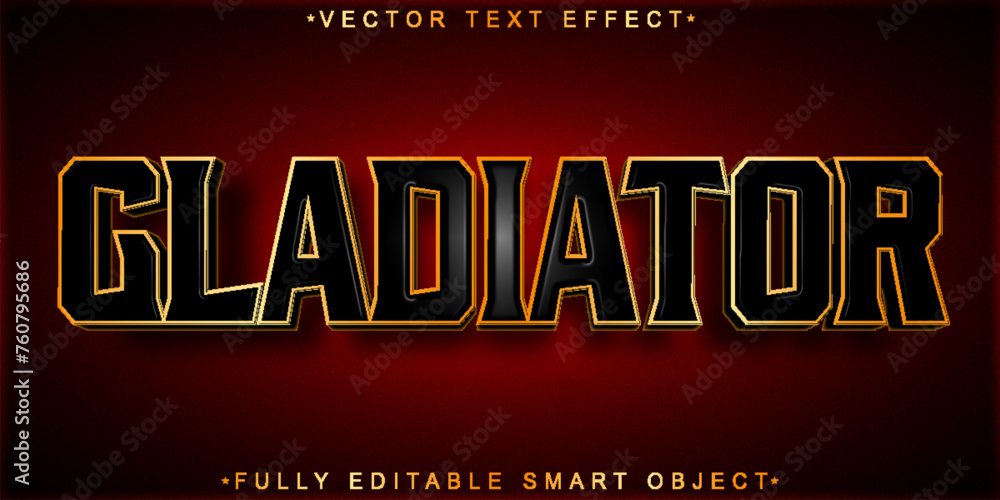 Poster golden black history warrior gladiator vector fully editable smart object text effect