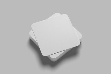 White square blank beer coasters isolated vector image   
